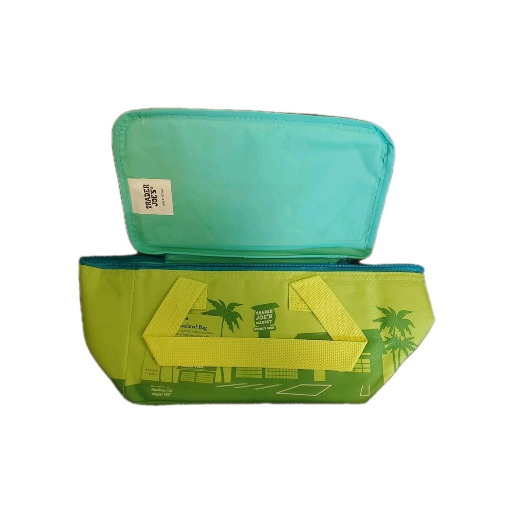 Trader Joe's Mini Insulated Tote Blue Green Single Bag